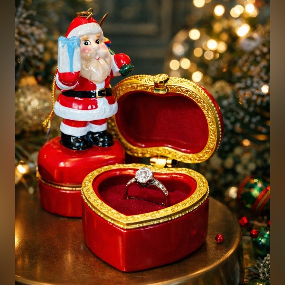 Roger & Hollands Santa Claus ring box, Christmas ornament